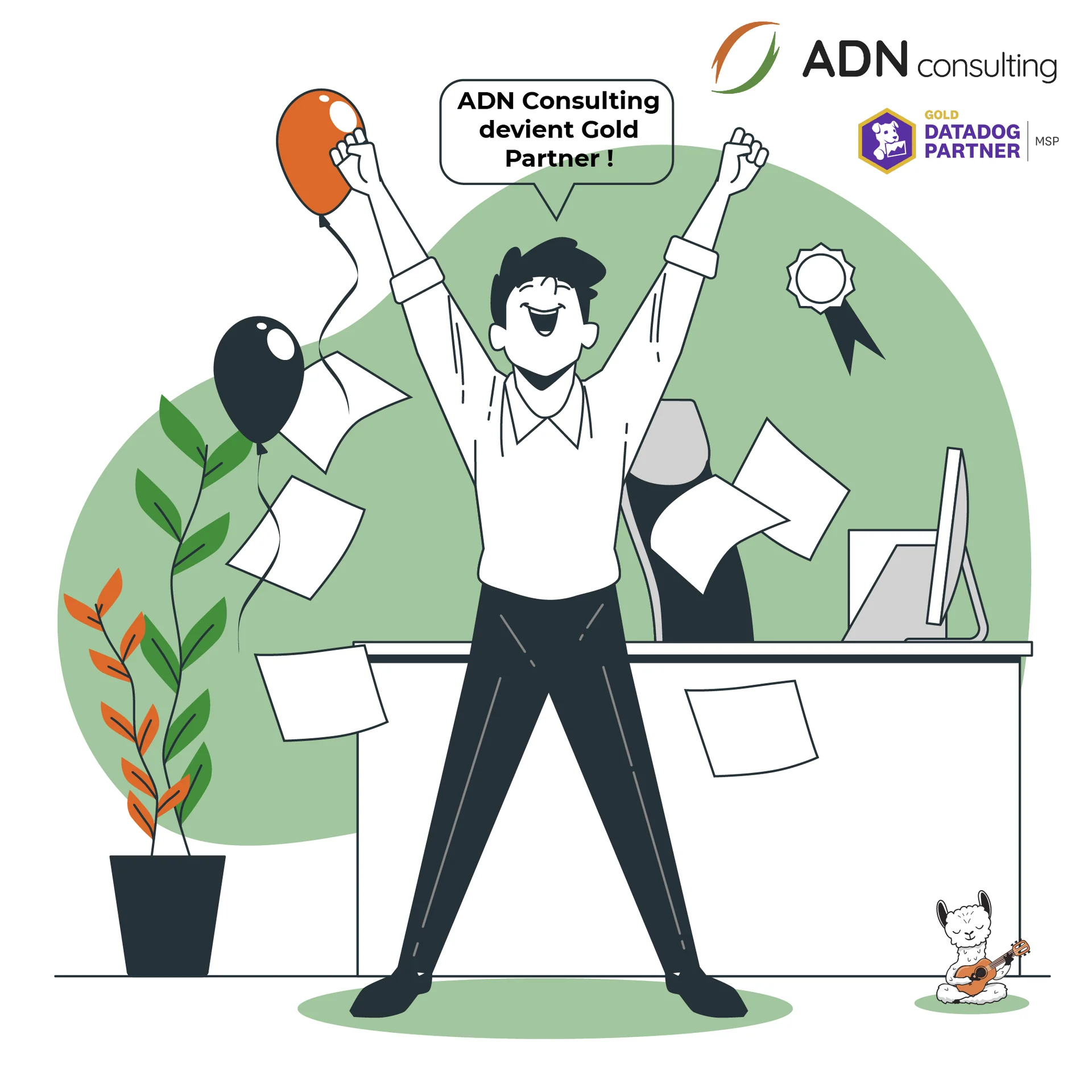 Visuel original annonçant le partenariat Gold Datadog